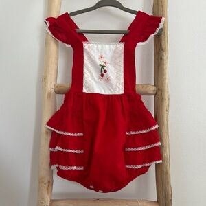 Well Dressed Wolf Red Ruffled Romper